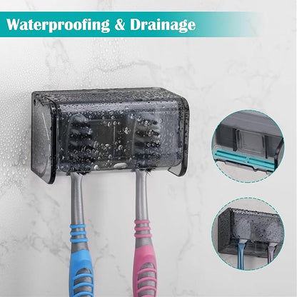 2 PCS Toothbrush Holders Wall Mounted