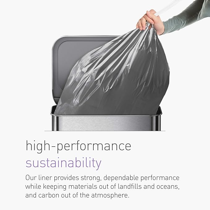 simplehuman Code M 200 Count, Genuine Odorsorb Custom Fit Liners, Drawstring