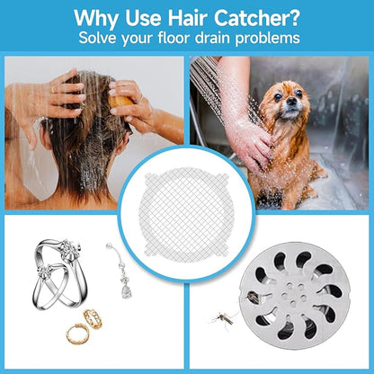 VIVIDLY 50 Pack Disposable Shower Drain Cover Hair Catcher Shower Drain Mesh