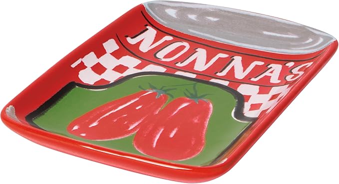 Now Designs Pomodori Shaped Dish, 100% Stoneware, W4.25 x L6.5in, Vintage-Inspired Tomato Design, Dishwasher & Microwave Safe
