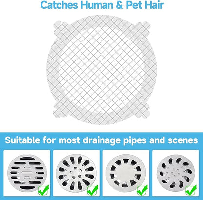 VIVIDLY 50 Pack Disposable Shower Drain Cover Hair Catcher Shower Drain Mesh