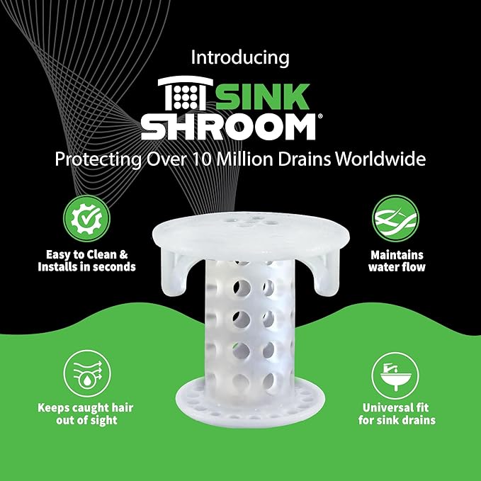 SinkShroom SSCLE988 The Revolutionary Sink Drain Protector Hair