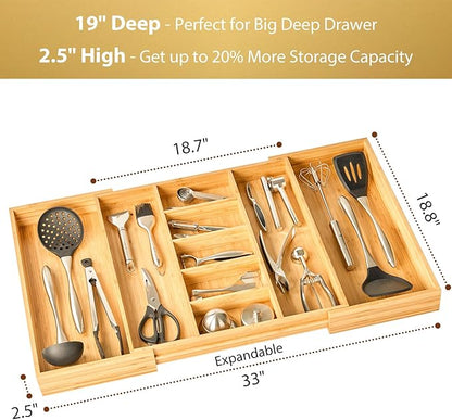 Umilife Extra Large Expandable Kitchen Drawer Organizer