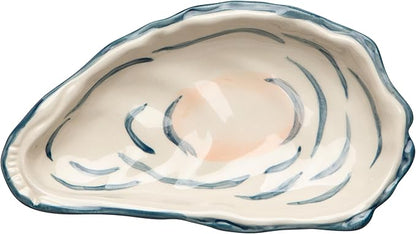 Now Designs Oyster Collection Oyster Shaped Dish, 100% Stoneware, W4.25 x L7.5in, Dishwasher & Microwave Safe