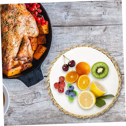 STOBAZA Ceramic and Appetizer Plate White Round Dessert Dish for Home Restaurant Party Use Stable Food Serving Plate