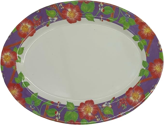 Mystic Romance Melamine 12-Piece Accent Plates, Lightweight Melamine Material (Purple)