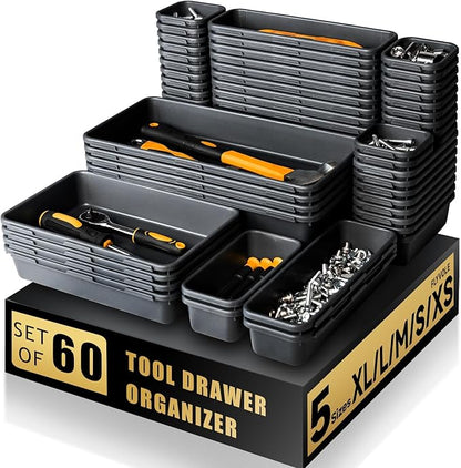 FLYVOLE Tool Box Organizer Tray, Toolbox Desk Drawer Organizer, Tool Box Tray