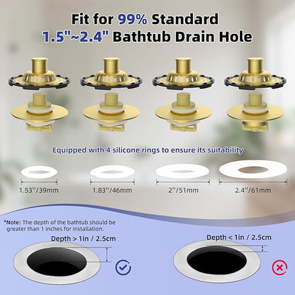 Metal 2 Pack Bathtub Drain Stopper