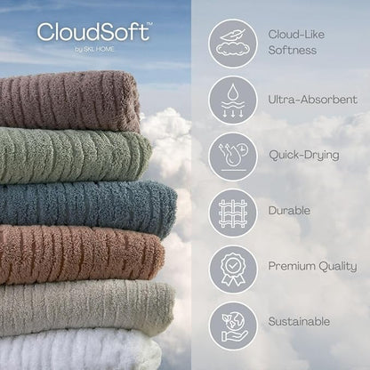 SKL Home CloudSoft Cotton Luxury Hand Towel 2pc Set