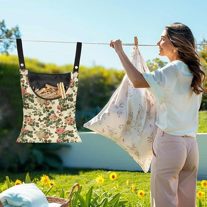 Floral Clothes Pin Hanging Bag