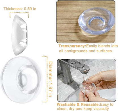 Door Stopper Wall Protector, Adhesive Bumper Protector, Reusable Rubber Door