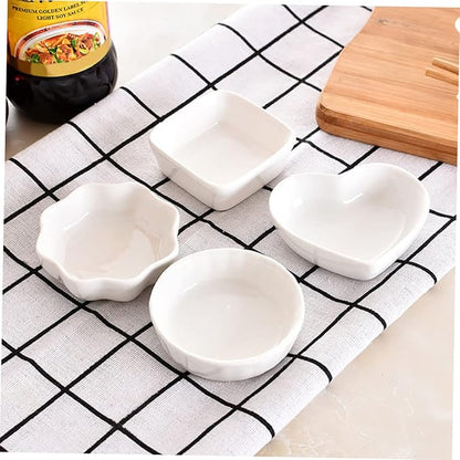 2pcs Square Condiment Dishes Ceramic Plate Dipping Sauce Bowls for Seasoning Appetizers Desserts