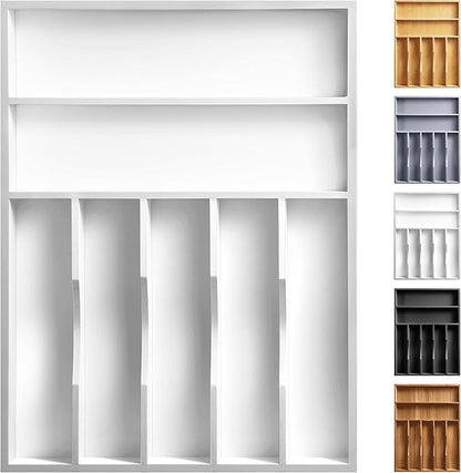 Kitchen Bamboo Silverware Organizer, Kitchen Drawer Organizer