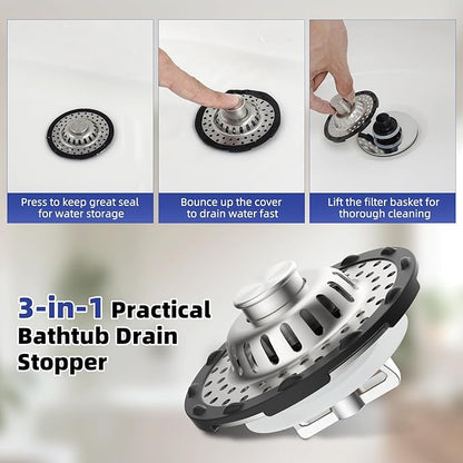 Metal 2 Pack Bathtub Drain Stopper