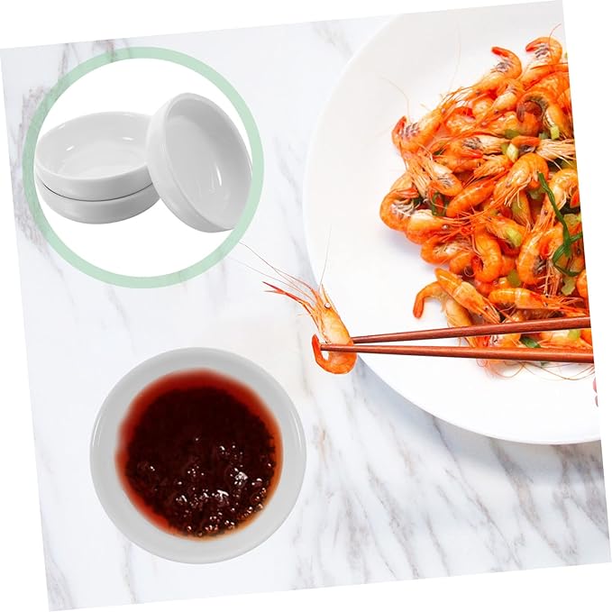 VOSAREA 6pcs Ceramic Appetizer Dishes Multi-purpose Sauce Seasoning Plates for Dipping Elegant Design for Parties Small Plates for Condiments and Snacks