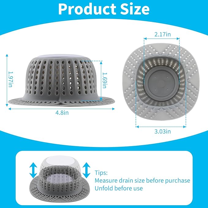 2 Pack Bathtub Drain Hair Catcher
