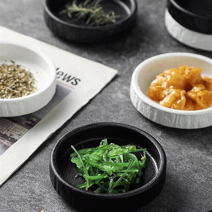 Salad plate Ceramic Dip Bowls Set of 4 Round Soy Sauce Bowls 3.5inch Small Sauce Dishes for Snack Sushi BBQ Side Dishes Appetizer and More Plastic plate (Color : 1)