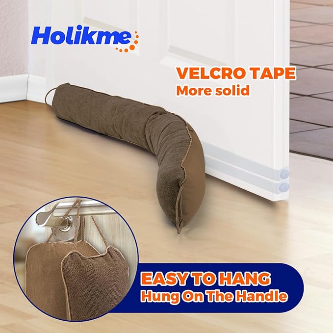 Holikme Weighted Door Draft Stopper, Heavy Duty Under Door Draft Blocker Bottom