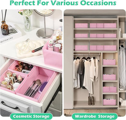 Drawer Clothing Organizer 16-Pack, Fabric Folding Wardrobe Organizer