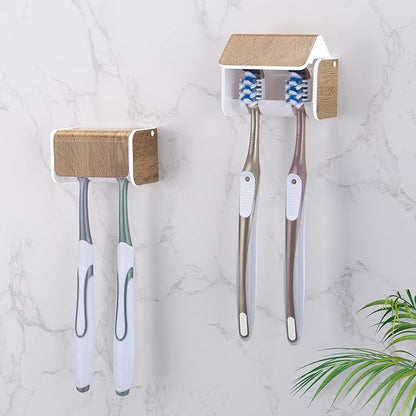 2 PCS Toothbrush Holders Wall Mounted