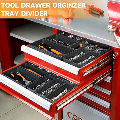 FLYVOLE Tool Box Organizer Tray, Toolbox Desk Drawer Organizer, Tool Box Tray