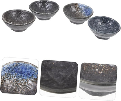 ABOOFAN 4pcs Ceramic Seasoning Dishes Small Sauce Holders for Dipping Appetizer Plates for Sushi and Desserts Kitchen Utensils