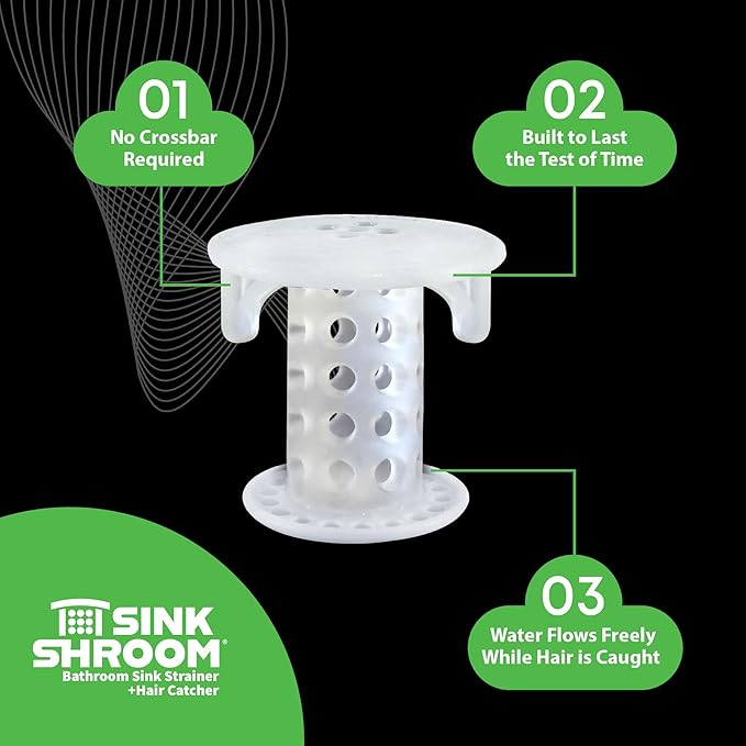 SinkShroom SSCLE988 The Revolutionary Sink Drain Protector Hair