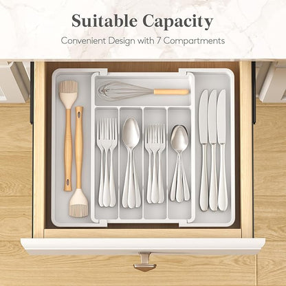 Lifewit Silverware Drawer Organizer, Expandable Utensil Tray