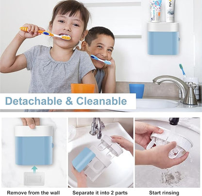 Toothbrush Holder Toothpaste Dispenser Wall Mounted
