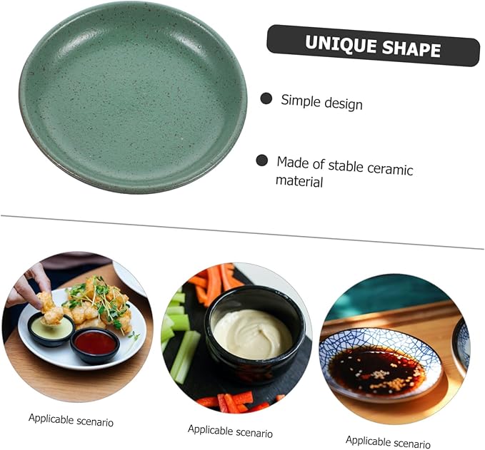 PRETYZOOM Ceramic Snack Serving Plate Elegant Round Appetizer Dish for Hotel Tableware Parties and Weddings Retro Design with Smooth Edges Fruits Candy and Desserts