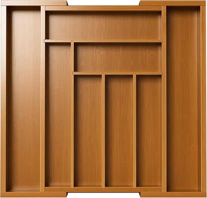 Pipishell Bamboo Expandable Drawer Organizer