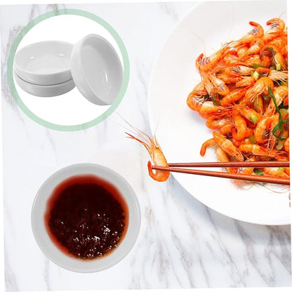 Alipis 6pcs Ceramic Condiment Plates Small Sauce Dishes for Dipping Sauce Appetizers and Sushi Compact Stackable Design for Home and Outdoor Use