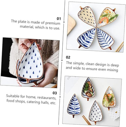 ABOOFAN 3pcs Ceramic Sauce Dipping Dishes for Seasonings Appetizers and Snacks Random Styles Smooth Texture Kitchen Serving Plates for Home and Restaurant Use