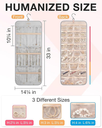 BAGSMART Hanging Jewelry Organizer Storage Roll