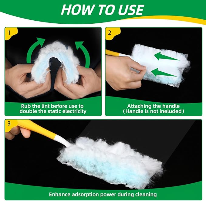 Duster Refills, Static Dust Removal Brush Disposable Replacement Head Compatible