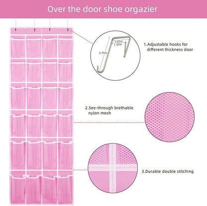 2 Pack Hanging Shoe Organizer，Over Door Shoe Organizer