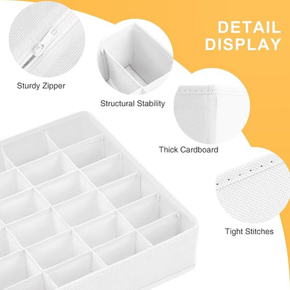 Joyoldelf Sock Drawer Organizer Divider Underwear Organizer 24-cell Fabric