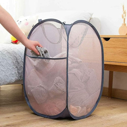 2 Pack Mesh Laundry Hampers, Pop Up Laundry Baskets, Collapsible Clothes