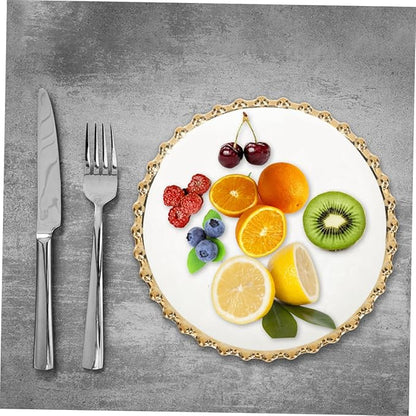 Porcelain Ceramic Dinner Plate and Appetizer Tray for Household and Restaurant Use Smooth Safe Surface Easy to Clean for Salad Pasta Snacks Serving White Design