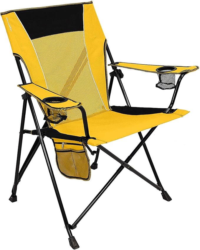 Kijaro Dual Lock Portable Camping Chairs - Versatile Outdoor Folding Sports & Lawn Chair - Locks Position Izamal Yellow