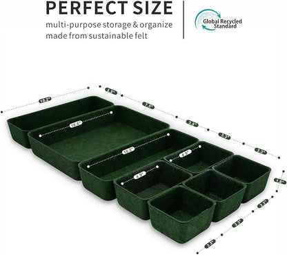 Welaxy Desk drawer organizer bins shallow trays felt storage desktop box