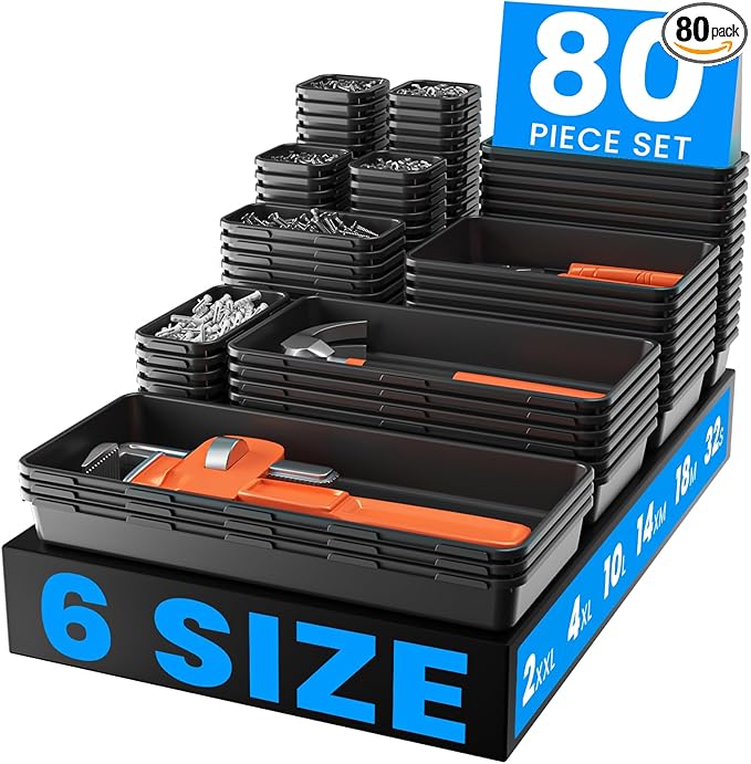 A-LuGei 【 】 Tool Box Organizer【Fits 100+ Tools】 Black Garage