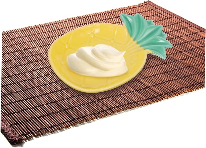 OUNONA 2pcs Ceramic Pineapple Sauce Dish Set Multifunctional Dipping Plates for Appetizers Seasoning Sauce Plates for Home Use and Parties