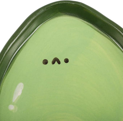 VALICLUD Cute Avocado Ceramic Appetizer Plate 4-inch Hand-painted Fruit-shaped Dish for Snacks and Party Serving in Home Dining