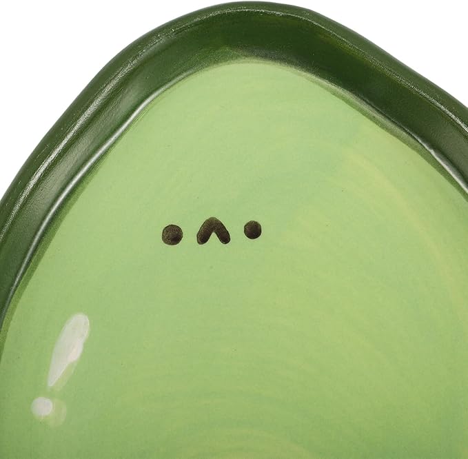 STOBAZA Creative Cute Avocado Fruit Shaped Ceramic Appetizer Plate 4-inch Hand-painted Snack Dish Dipping Sauce Tray for Home Dining and Party