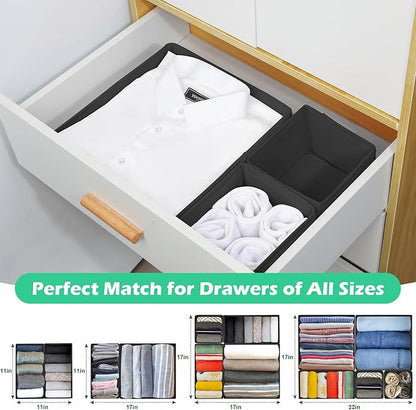 Drawer Clothes Organizer 16-Pack, Fabric Folding Wardrobe Organizer, Can Store