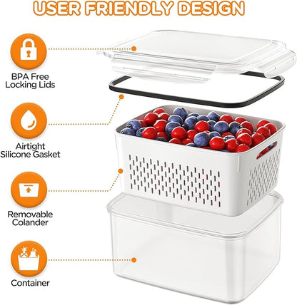 6 PCS Fruit Storage Containers for Fridge