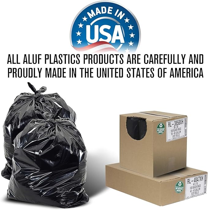 Aluf Plastics RL-3339XH 33 Gallon Trash Can Liners