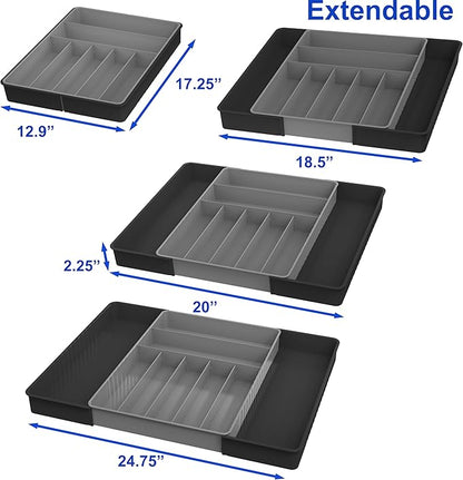 Simple Houseware Expandable Kitchen Drawer Flatware Organizer