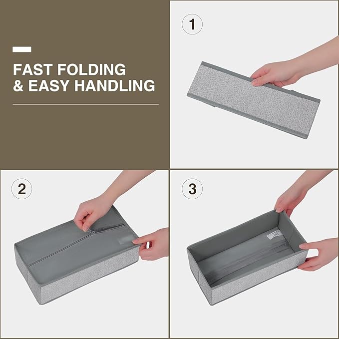 DIMJ Drawer Organizer Clothes Set of 8, Foldable Closet Drawer Bins, Underwear